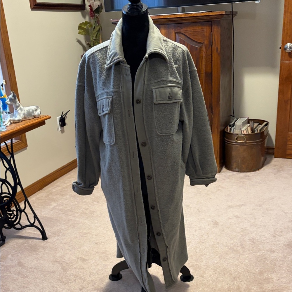 Women’s long army green warm Shacket